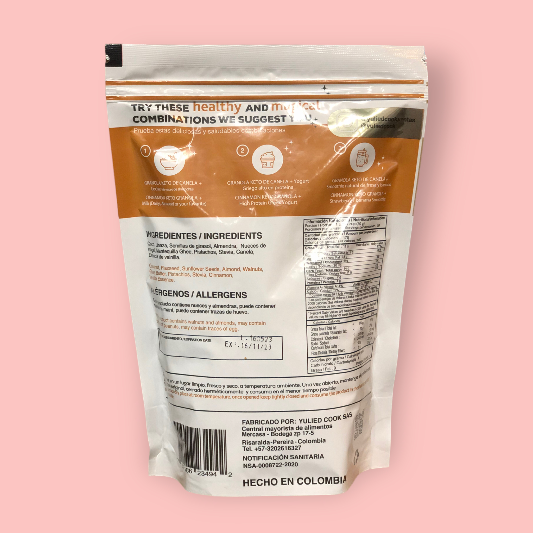 Yulied Cook Granola Keto Canela x 300g Persano.co