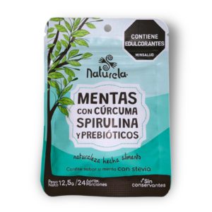 Naturela Mentas Con Stevia, Cúrcuma, Spirulina y Prebióticos 12.5g
