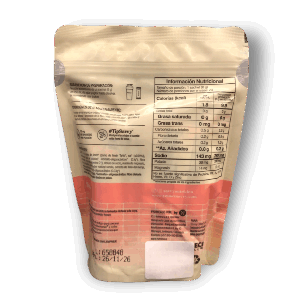 Savvy Recharge Power Powder Fresh Watermelon 20 Porciones - Imagen 2