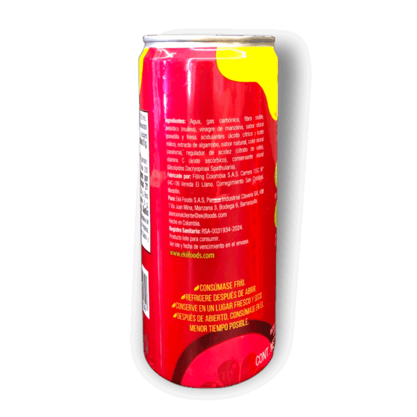 Ekii Soda En Lata Burbujeante Sabor Granadilla y Fresa 310ml - Imagen 3