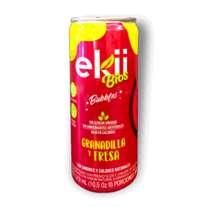 Ekii Soda En Lata Burbujeante Sabor Granadilla y Fresa 310ml