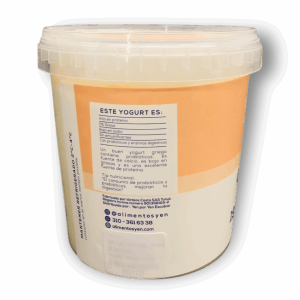 Alimentos Yen Yogurt Griego Sabor Natural Cremoso Deslactosado 900g - Imagen 3